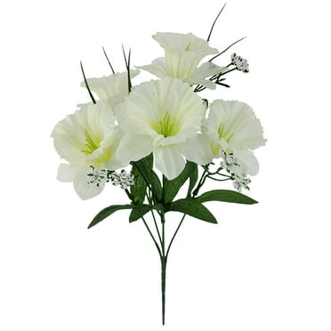 Mainstays 13in Indoor Artificial Daffodil Pick with Leaves, Cream Color, Polyester.
