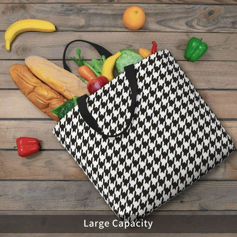 Ocsxa Houndstooth Black And White Tote Bag For Women,Tote