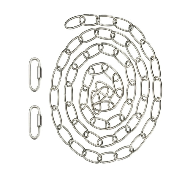 Aspen Creative 21108-31, 6 Feet Heavy Duty Chain & Quick Link Connector in Brushed Nickel, 11 Gauge