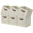 thumbnail image 1 of DECOMOMO Cesta de Tela / Cesta de Almacenamiento Tipo Cubo / Organizadores de Armario / Juego de 6, Beige, 1 of 5