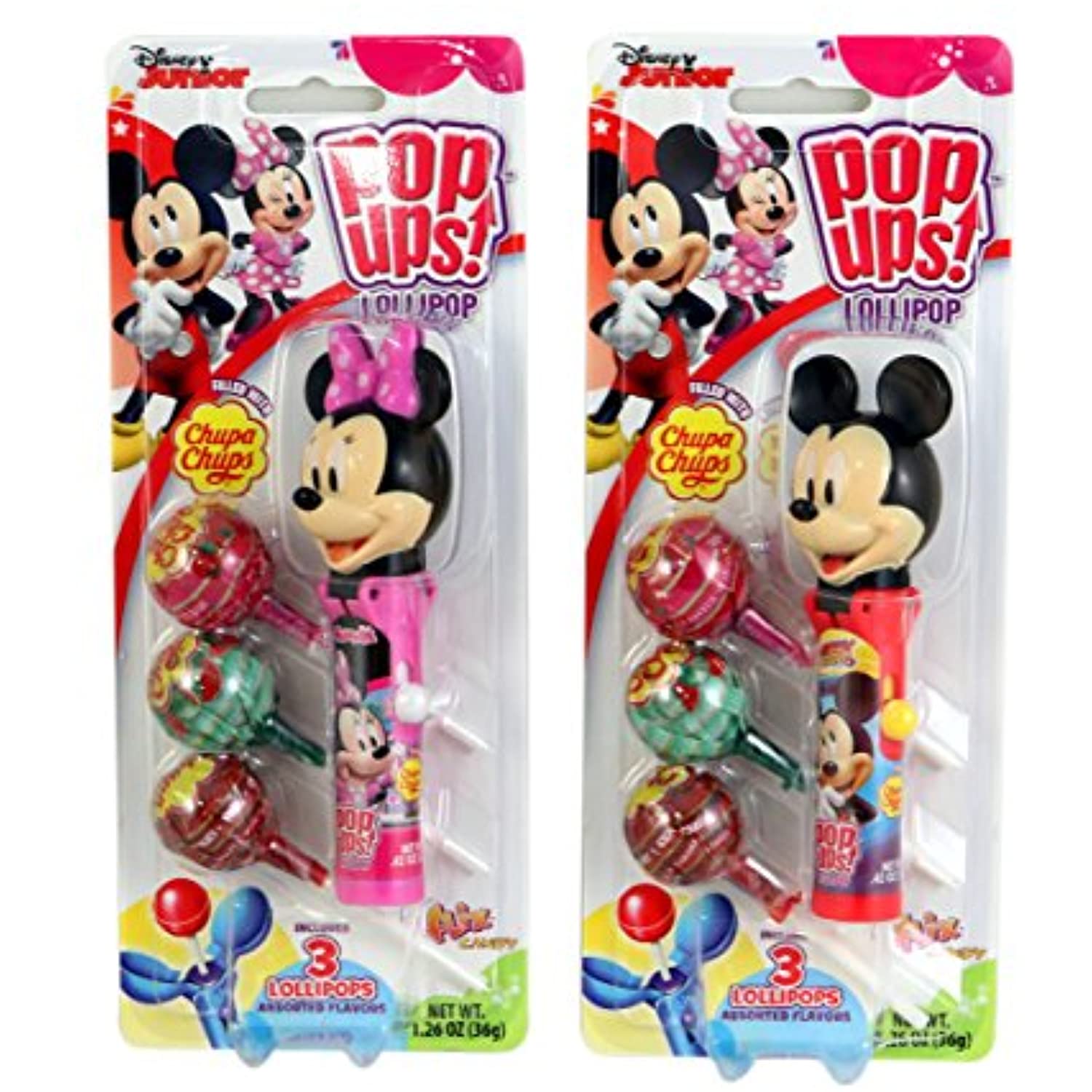 Disney Mickey And Minnie Mouse Pop Ups Lollipop Case With Chupa Chups, 1.26 Oz (Pack Of 2)