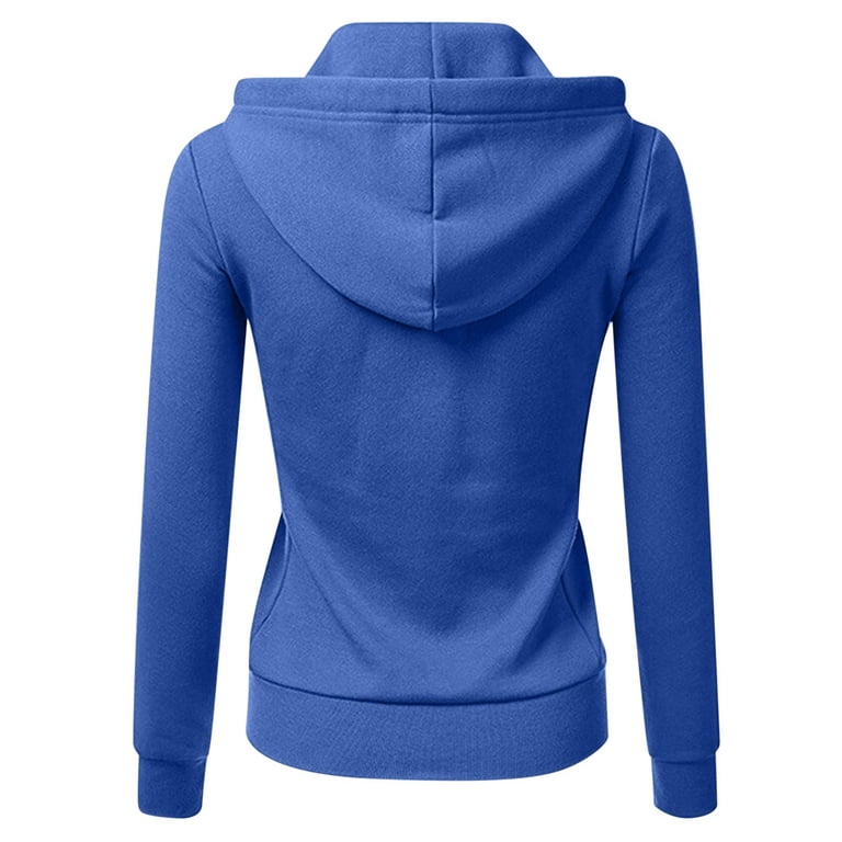 Brnmxoke Women's Solid Color Zip Up Hoodie Sweatshirt Casual Lightweight Comfortable Long Sleeve Drawstring Active Jacket Sweater With Pockets Watermelon Red,M