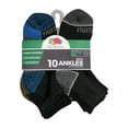 thumbnail image 2 of Fruit of the Loom Boys Zone Cushion Ankle Socks 10 Pack, (Little Kids & Big Kids) Black Assorted, M, 2 of 5