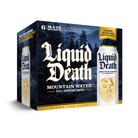 Liquid Death Mountain Water , 19.2oz (6-Pack
