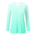 thumbnail image 6 of Uootdi Boho Floral Long Sleeve Shirts for Women Colorbloc Soft V-Neck Basic Tee Casual Loose Fit Fall Tops Outfits Gift, 6 of 7