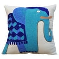 thumbnail image 2 of The HomeCentric Toss Pillow Covers Couch Pillow&nbsp;Cases Pillow Covers Pack of 2 14x14 inch (35x35 cm) Blue Cotton Throw Pillow Covers Handmade Pillow Covers Traditional Animal Print - Blue Elephant, 2 of 10