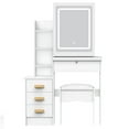 thumbnail image 3 of Vanity Desk with Sliding Mirror and Lights, Bedroom Dressing Table, Makeup Table with Drawers & Shelves, Hidden Storage Space, 3 of 9