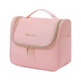 thumbnail image 2 of Leather Makeup Bag Large Deep Handbag Traveling Cosmetic Organizer for Women, 2 of 6