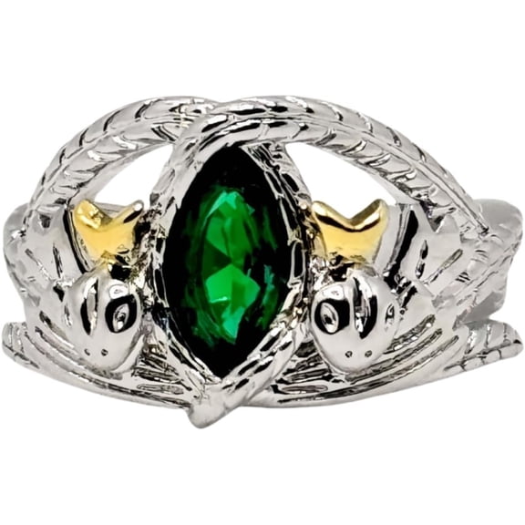 Aragorn Ring Green Stone CZ 925 Plated Ring for Women Men ,Ring size 6-10