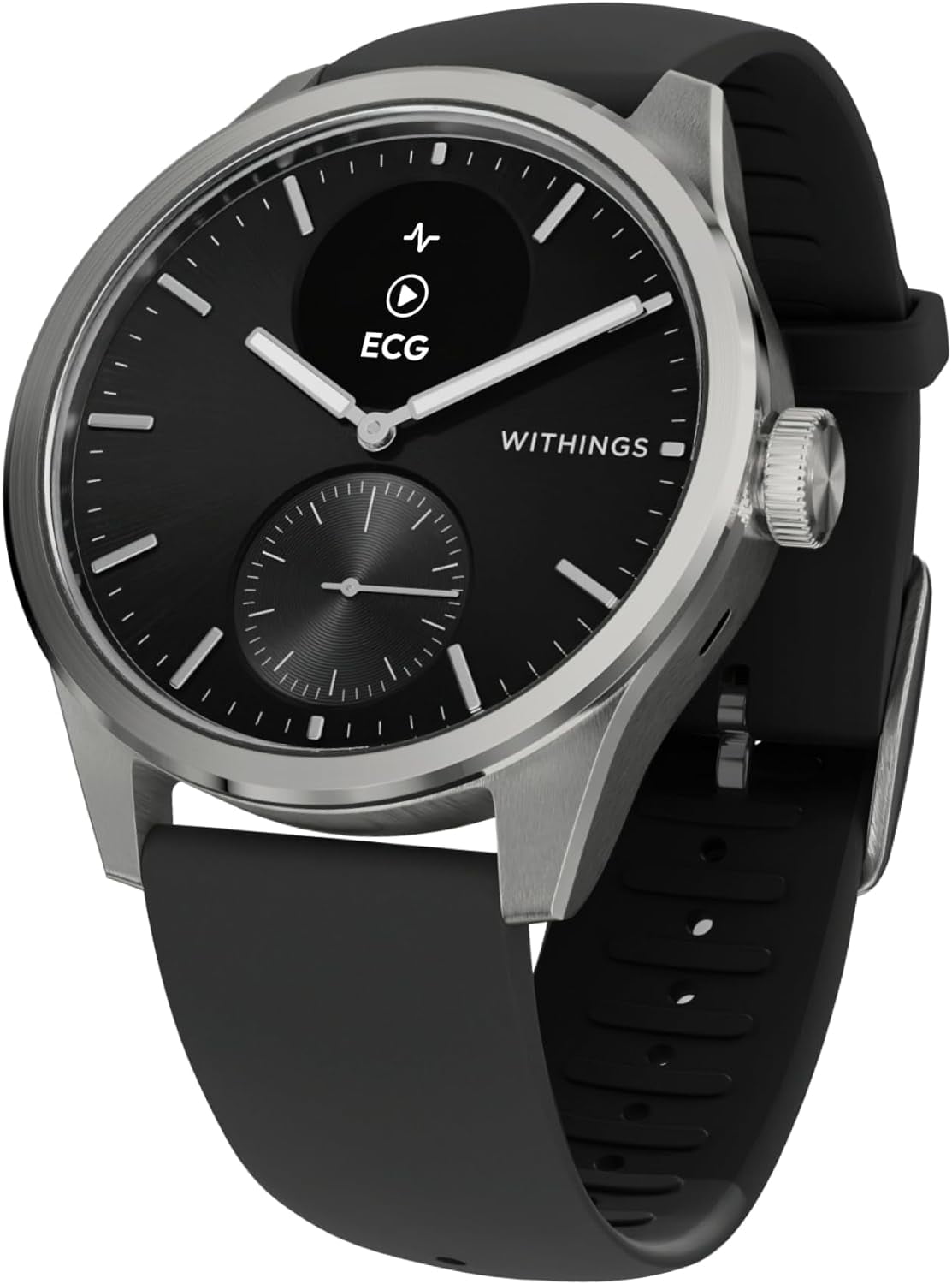 (2 pack) WITHINGS ScanWatch 2 - Connected Health Watch Men Women, ECG Electrocardiogram, SpO2, temperature, sleep tracking, respiratory health, activities, calories, water resistant, 30day battery, Android Ios