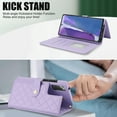 thumbnail image 5 of PU Leather Wallet Case for Samsung Galaxy Note 20, Wrist Strap + Shoulder Strap, Multiple Card Slots Folio Purse, PU Leather Stand RFID Blocking Phone Cover for Galaxy Note 20,Purple, 5 of 9