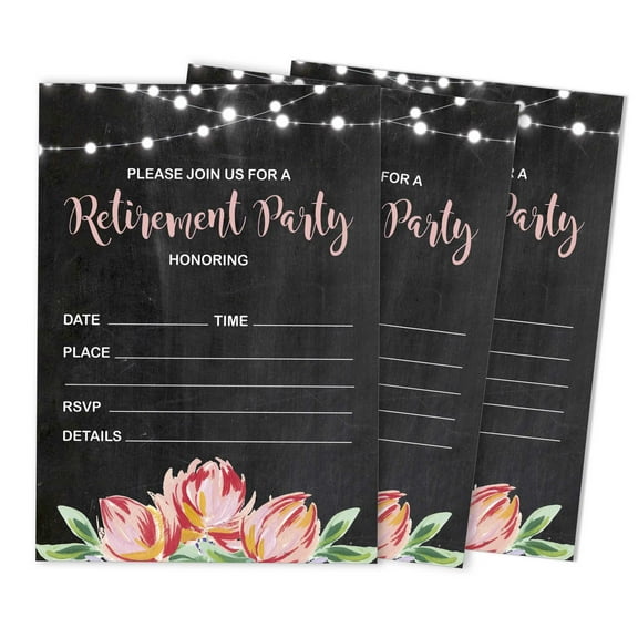 Inkdotpot Pack Of 30, Join Us Invitations With Envelopes, Retirement Party Celebration Invite Cards Fill-In Style Party Supplies 5 X 7 Inches