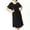 Black, variant on Defitshape Women's Plus Size Nightgown Cotton Short Sleeve Sleepwear Summer Pajama Dress Knee Length Nightwear Shirred House Pj Sleep Lounge Gown Navy 3X