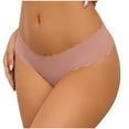 thumbnail image 3 of Jwputqe&nbsp;Thongs for Women,Thongs,Thong Panties,Breathable,Fitted,Solid,Low Waist,Nylon,Spandex,Rose Gold,M, 3 of 5