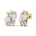 thumbnail image 3 of Mooneye 7.59 Ctw Oval Moissanite 925 Sterling Silver Gold Vermeil Women Wedding Stud Earrings, 3 of 4