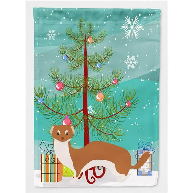 Carolines Treasures BB9237CHF Weasel Christmas Flag - Canvas House Size