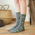 thumbnail image 5 of Popularate Socks, 5 Pairs Vintage Embroidered Floral Socks, Vintage Embroidered Floral Socks For Women Crew Socks, 5 of 8