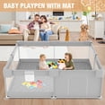 thumbnail image 7 of Babyeap Baby Playpen With Mat,50"x50"Play Pen for Babies and Toddlers,Play Yard With Gate for Indoor Outdoor,Light Gray, 7 of 7