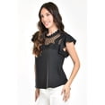thumbnail image 2 of Blusa escote de mesh Roman Fashion 6371 Negro, 2 of 6