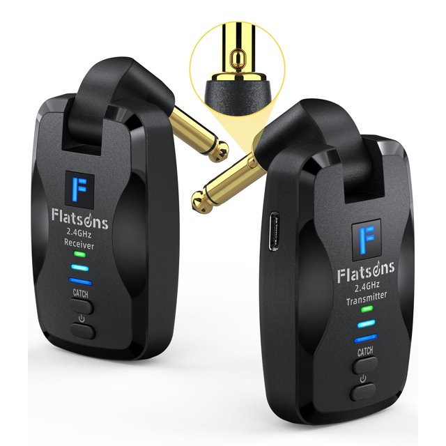 Sistema de guitarra inalámbrico flatsons FW2D con conector de silencio de 2,4 GHz