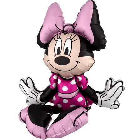 Sitting Minnie Mouse Multi Balloon Inflate with Air 19 inch Tall for Centerpiece