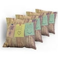 thumbnail image 5 of Ambesonne Live Laugh Love Throw Pillow Cover 4 Pack, Notes on the Board, 16", Multicolor, 5 of 7