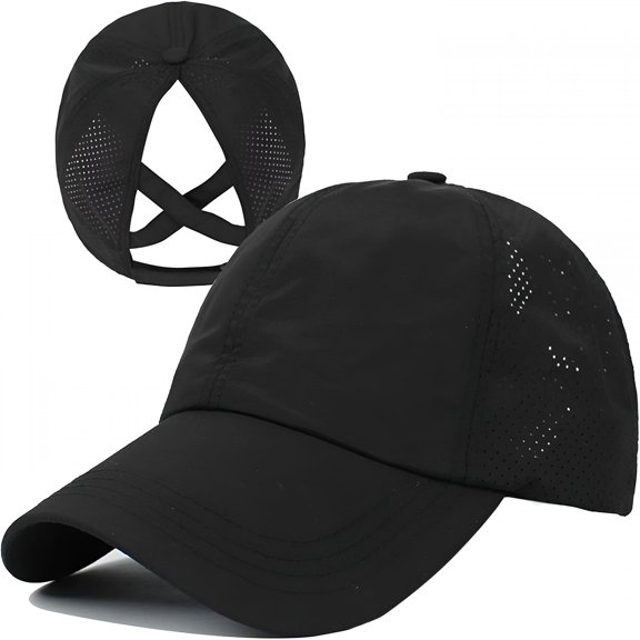 TELOLY Womens Criss Cross Ponytail Hat Quick Drying Baseball Cap Sun Hats UV Protection Sport Cap
