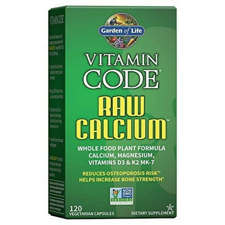 Garden of Life Raw Calcium Supplement, Vitamin Code Whole Food Calcium, 120 Capsules