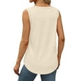 thumbnail image 6 of Chiccall Womens Summer Tops Loose Fit Flowy Square Neck Curved Hem Tank Tops Plus Size Casual Fashion Beach Tunic Blouse, 6 of 7
