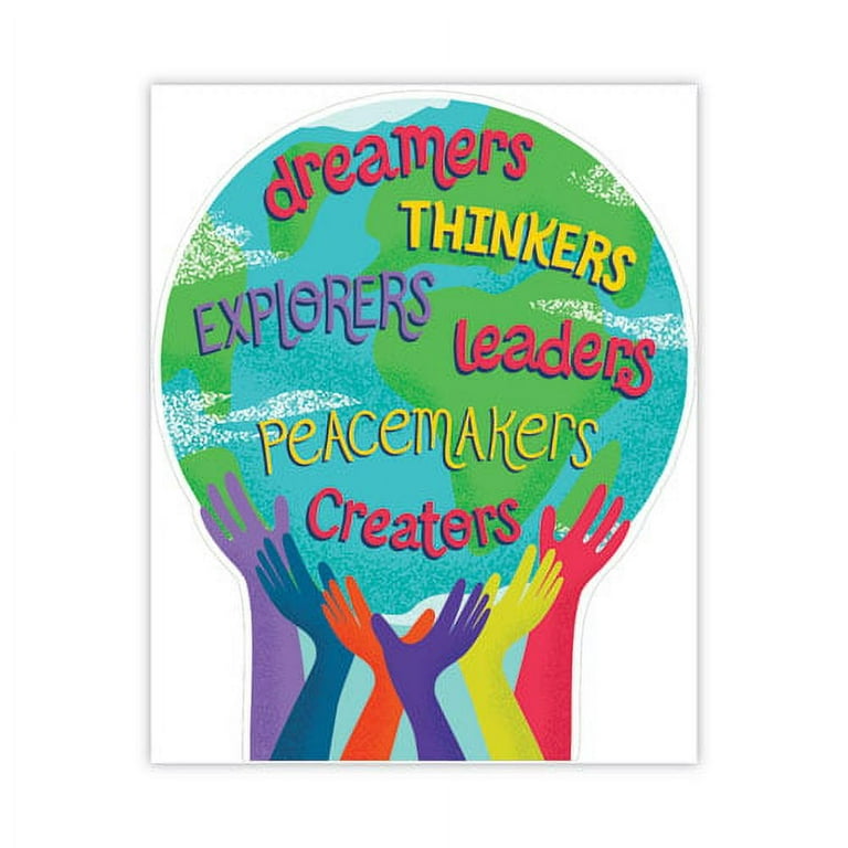 Motivational Bulletin Board Set, One World, 47 Pieces Motivational Bulletin Board Set, One World, 47 Pieces