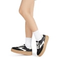 thumbnail image 7 of LUCKY STEP Womens Suede Thick Sole Sneakers Retro Rubber Fashion Casual Shoes,Black&White, 7 of 7