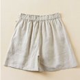 thumbnail image 2 of Htigea Summer Baggy Shorts for Women Cotton Linen Elastic Waist Shorts with Pockets Casual Loose Fit Short Pants Solid Color Beach Shorts Beige XL, 2 of 3