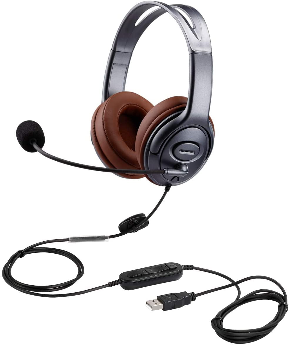 Noise Cancelling USB Microphone Headphones with Mic for PC Computer Laptop USB Headset with Microphone Comfortable Call Center Headsets for Customer Service Conference Calls Online Skype Noise Cancelling USB Microphone Headphones with Mic for PC Computer Laptop USB Headset with Microphone Comfortable Call Center Headsets for Customer Service Conference Calls Online Skype