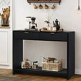 thumbnail image 3 of WIRRYTOR Table Console avec Rangement, Table de Canapé Moderne pour Salon, Table de Canapé Étroite avec 2 Tiroirs en Bois et Tablette de Rangement Ouverte, Noir, 3 of 7