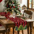 thumbnail image 4 of Christmas Tree Snowflakes Table Runner 13x108in Non-Slip Cotton Linen Table Runners, Classic Red Black Buffalo Plaid Dresser Scarves TableRunner for Dinner Kitchen Dining Wedding Party, 4 of 9