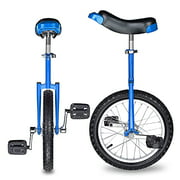 Eye-Catching Blue 16 Inch In Mountain Bike Wheel 16" Rim Metal Frame Unicycle Cycling Bike With Comfortable Release Saddle Seat