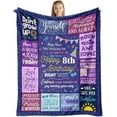 thumbnail image 2 of Birthday Gifts for 8 Year Old Girls Boys, 8 Year Old Girl Birthday Gift Ideas, 8th Birthday Decorations for Girls, Birthday Present for 8 Year Old Girl, Girls Age 8 Throw Blanket 60x50 Inch, 2 of 6