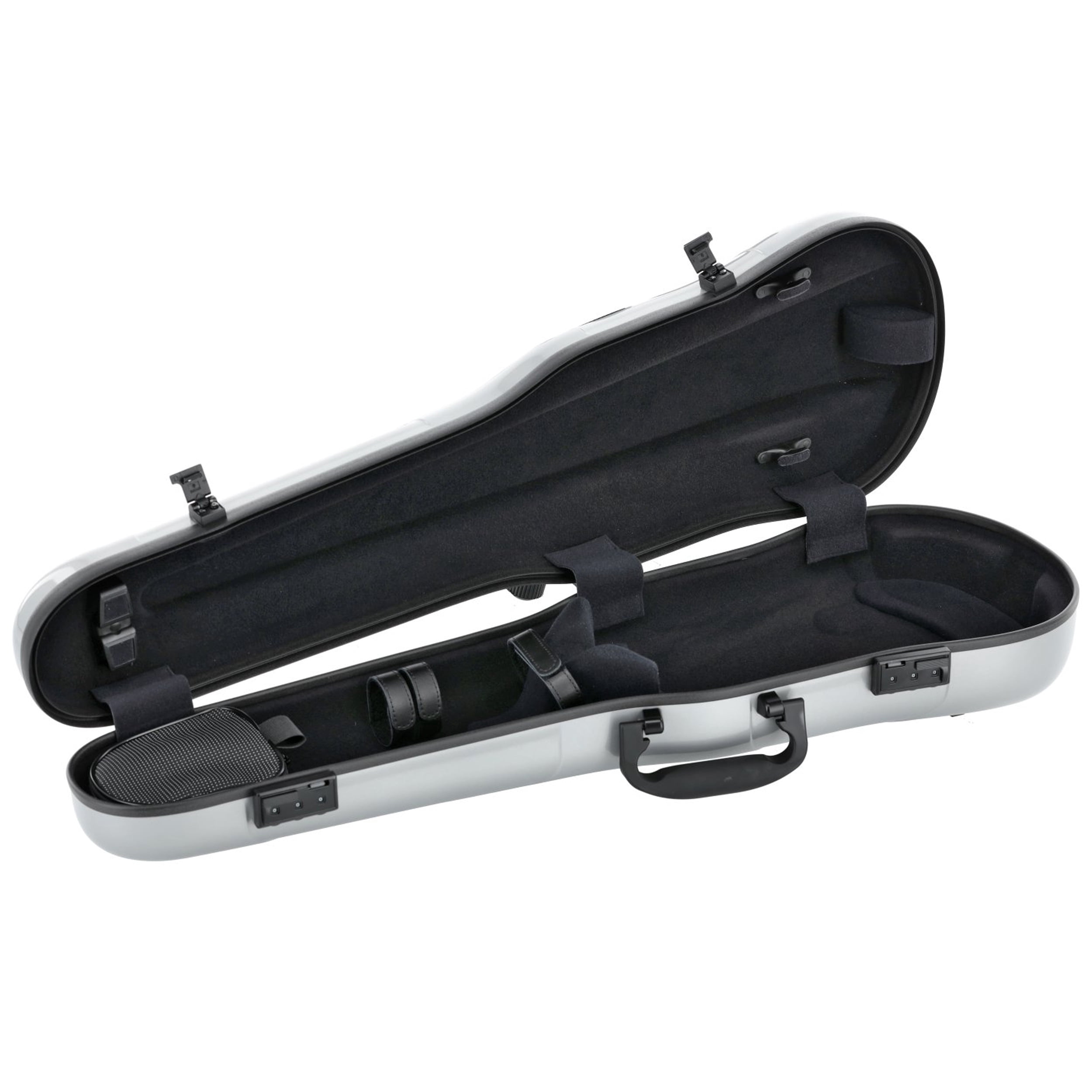 GEWA Violin Case, Air 1.7, Shaped, 4/4, Metallic Silver/Black, High Gloss