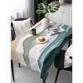 thumbnail image 2 of Beige Teal Ombre Rectangle Tablecloth, Modern Geometric Aesthetics Abstract Waterproof & StainResistant Tablecloth, Washable Oil-proof Table Cover for Dining/Party/Wedding/Camping/Buffet 54x108 In, 2 of 9