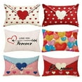 thumbnail image 5 of Valentines Day Pillow Covers 18x18 Inch Set of 2,Red Black Hearts and Love Design Square Pillowcases for Sofa Couch Bed Chair Indoor Outdoor Home Decor, 5 of 6