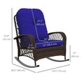 thumbnail image 3 of Outsunny Rattan Rocking Chair with Soft Cushion for Garden, Dark Blue, 3 of 10