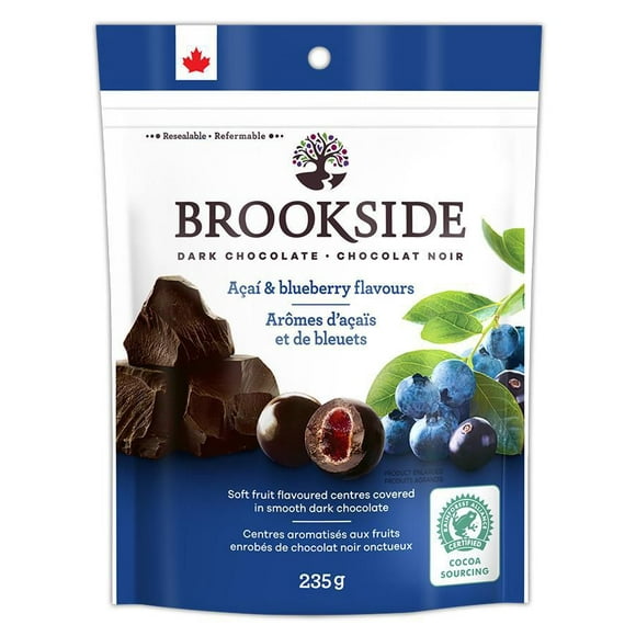 Chocolat noir BROOKSIDE, arômes d’açaïs et de bleuets 235g