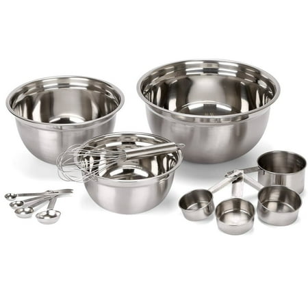 

Estilo Mix & Measure Stainless Steel Measuring Cups Mixing Bowls and Spoons | Set of 12 Mixing Bowls and Measuring Cups
