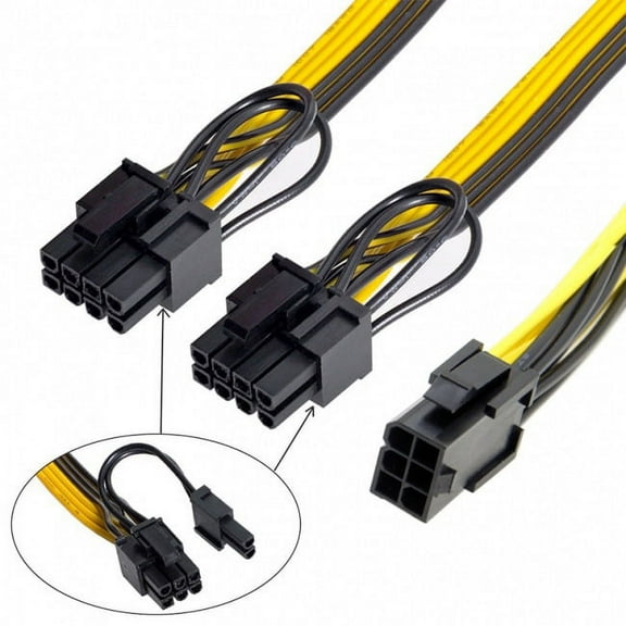 Xiwai Cable PCI-E PCI Express ATX 6Pin Male to Dual 8Pin 6Pin Female Video Card Extension Splitter Power Cable