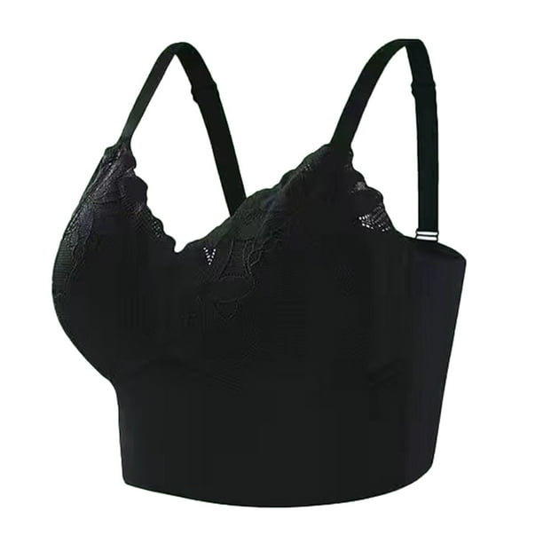 Brasier Sujetador Deportivo de Seda Helada sin Marcas para Mujer con Tirantes Fruncidos y Escote Tipo Chaleco. Mediana