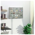 thumbnail image 2 of Glass Display Cabinet, 5-Tier Wall Mounted Case - Grey Finish - Adjustable Shelves & 2 Doors - Collectibles, Medals, Figures Showcase, 2 of 9