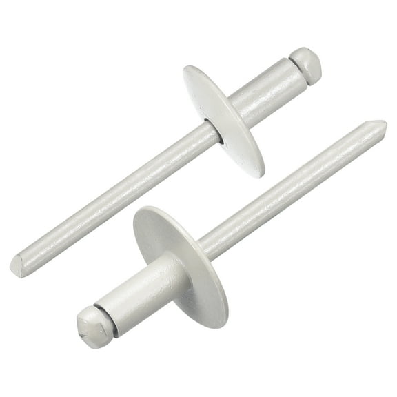 Uxcell 100Pcs 3/16"x3/8" Aluminum Blind Rivets, Large Flange Rivets Fasteners, Gray