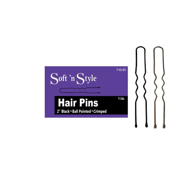 Caja de horquillas para el cabello Soft 'N Style 2"" L, negro