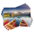 thumbnail image 1 of Ambesonne Fishing Place Mats Set of 4, Lake Sailboats, Standard Size, Multicolor, 1 of 6