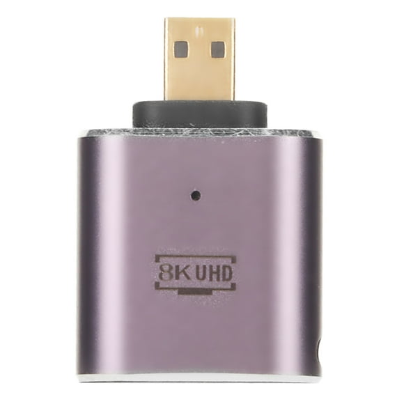 HD Multimedia Interface Female to Micro HD Multimedia Interface Adapter with LED Light 48Gbps Support 8K Micro HD Converter
